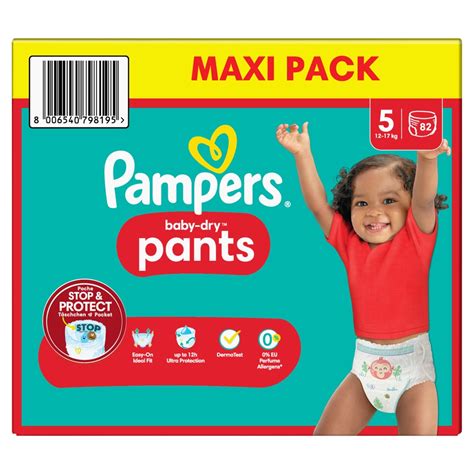 Pampers Baby Dry Pants Gr 5 12 17 kg Maxi Pack 82 Stück Smyths