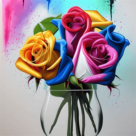 Roses in Paint · Creative Fabrica