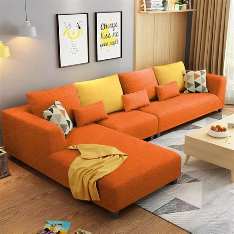 Casaliving Minta Lhs Seater L Shape Sofa Set For Living Room Orange