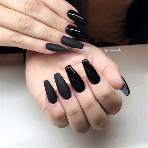 21 Bold and Edgy Black Coffin Nails – StayGlam