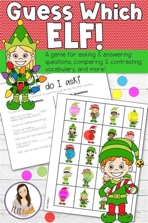 Speech Therapy Christmas Guessing Game Language Printable Digital