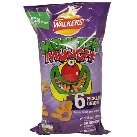 Walker's Monster Munch Pickled Onion 6 Pack (6 x 22g) – Blighty's ...