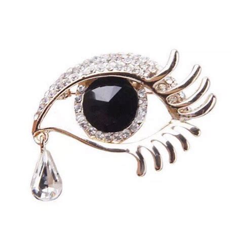 Eye With Dangling Diamond Tear Drop Pin Brooch By Yourstrulypins