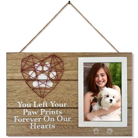 4"x6" Pet Memorial Picture Frame with Paw Prints & Woven Heart Design – OakiWay