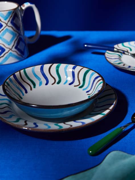 Blue Vietri Hand Painted Pasta Bowls Set Of 4 By Ceramica Pinto