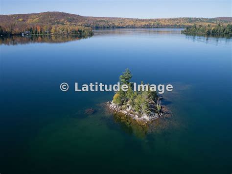 Latitude Image Big Cedar Lake Quebec Aerial Photo