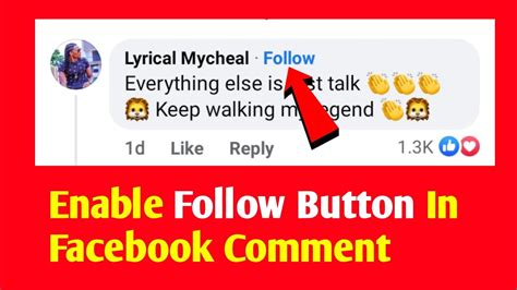 How To Add Follow Button On Facebook Comment Youtube