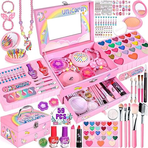 MUOIVG Kinder Make Up Set Meisjes Make Up Koffer Meisjes 59 PCS