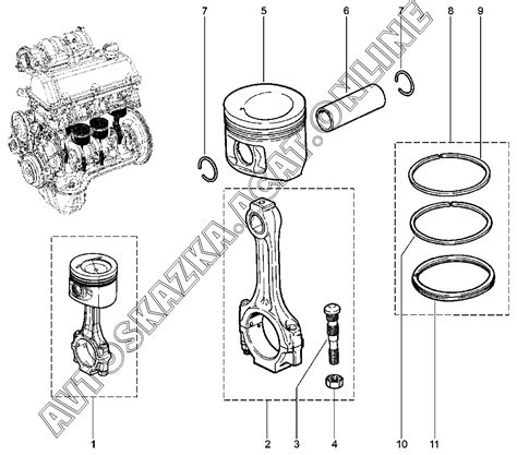Шатуны, поршни ВАЗ 2121 Niva 4х4 (2121 Niva 4х4 Legend, 2121 Niva 4х4 ...