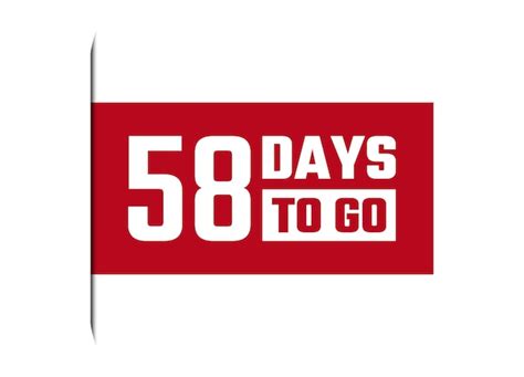 Premium Vector 58 Days To Go Red Vector Banner Illustration Isolated