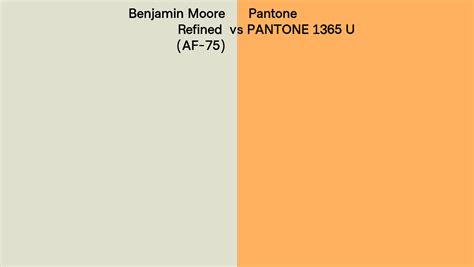 Benjamin Moore Refined AF 75 Vs Pantone 1365 U Side By Side Comparison