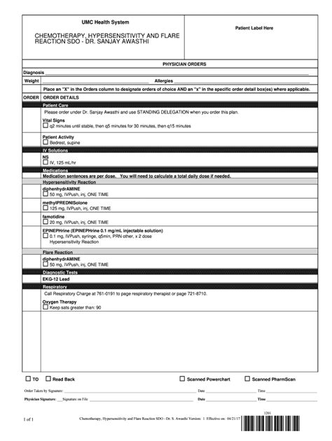 Fillable Online Chemotherapy Hypersensitivity And Flare Fax Email