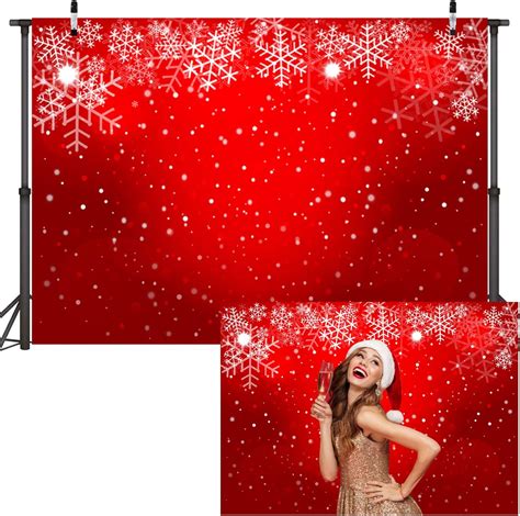 Sensfun Red Christmas Photography Backdrop Winter White