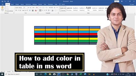 How To Add Color In Table In Ms Word How To Add Shading To Table