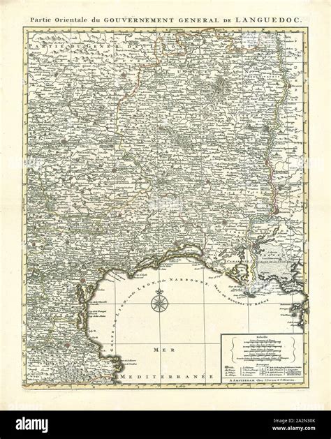 Map Partie Orientale Du Gouvernement General De Languedoc Copperplate