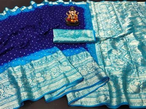 Pure Bandhej Silk Kanchipuram Zari Weaving Saree Vjt Nr At Rs 3150 00