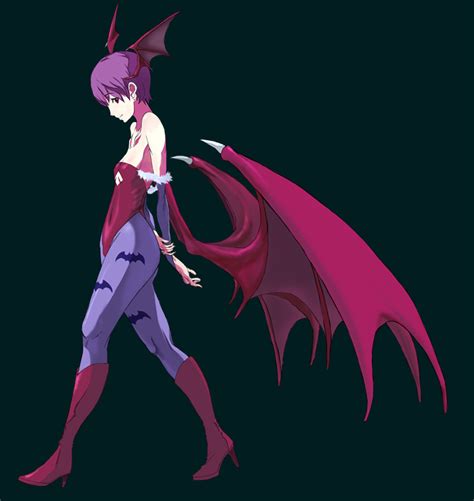 Safebooru Bat Wings Boots Capcom Demon Girl Detached Sleeves Elbow