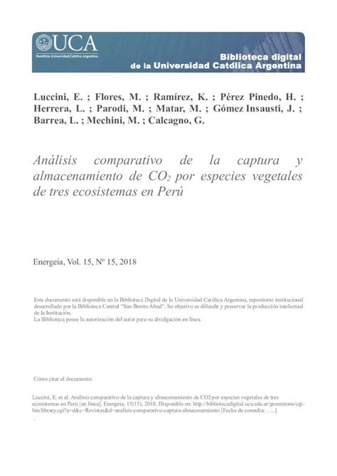 PDF Análisis comparativo de la captura y almacenamiento de CO2 por