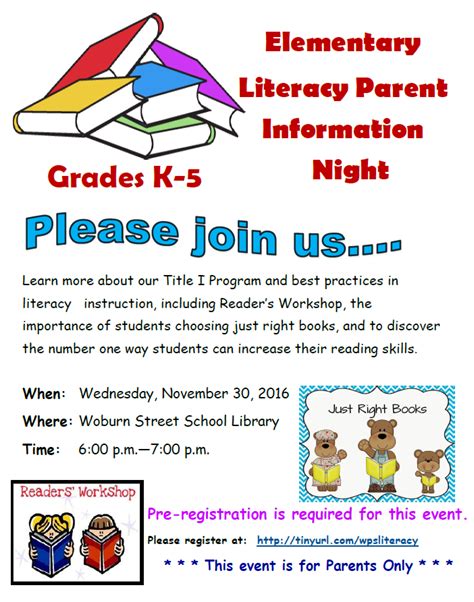 Wilmington Schools To Hold Elementary Literacy Parent Info Night On