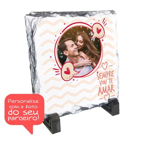 Quadro Pedra Personalizado Frase Sempre Vou Te Amar Foto Elo7