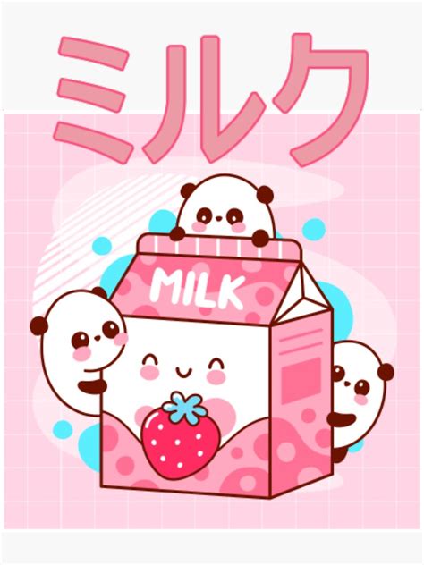 Japanese Aesthetics Kawaii Strawberry Milk Shake Sticker By