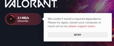 We Couldn T Install A Required Dependency Valorant