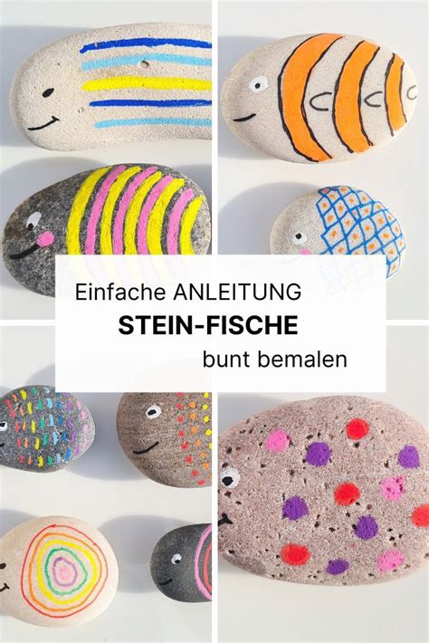 Einfache Anleitung Stein Fische Bunt Bemalen Steine Bemalen Steine