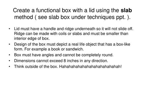Ppt Create A Functional Box With A Lid Using The Slab Method See
