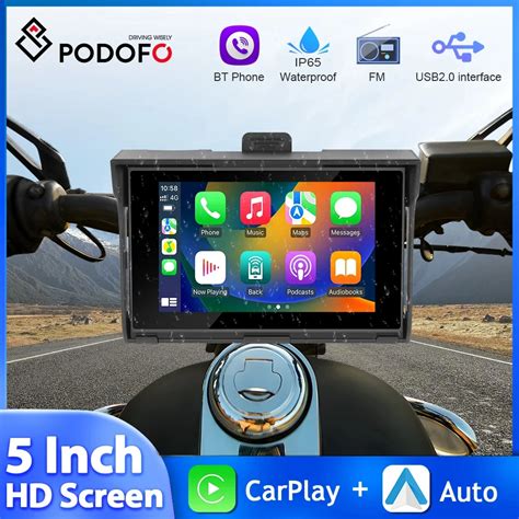 Podofo Motosiklet Carplay Ta Nabilir Motosiklet Monit R Kablosuz