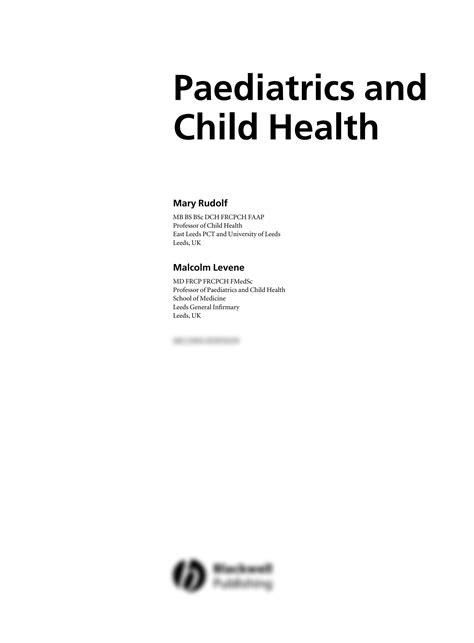 Solution Paediatrics And Child Health Studypool