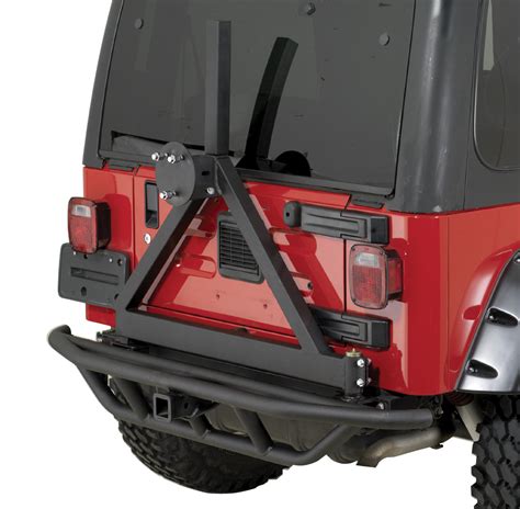 Rugged Ridge Rrc Rear Bumper With Hitch And Swingout Tire Carrier For 87 06 Jeep® Wrangler Yj