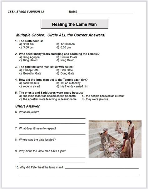 Healing The Lame Man Cssa Junior Stage Lesson Magnify Him Together