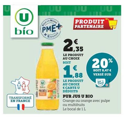 Promo Pur Jus U Bio Chez U Express Icatalogue Fr