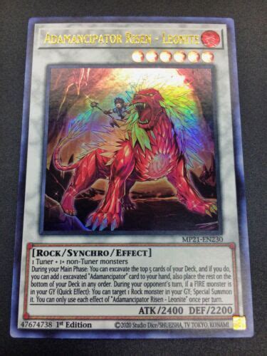 Yugioh 1st Edition Adamancipator Risen Leonite Ultra Rare Holo MP21