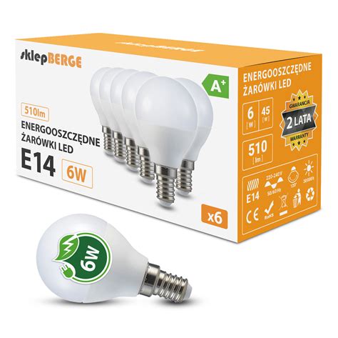 6x Żarówka LED E14 G45 7W 60W 600lm 3 BARWY BERGE MZ0305 Cena