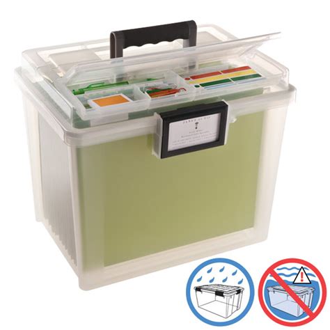 Iris Weathertight Portable File Box With Handle The Container Store