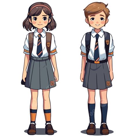 Uniforme Scolaire Clipart Tenues Scolaires Anime Dessin Animé Vecteur