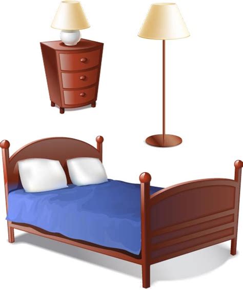 Furniture bedroom vector objects