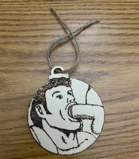 Handmade Gay Lgbt Tom Of Finland Inspired Oral Sex Penis Ornament T Tag Wood Burning