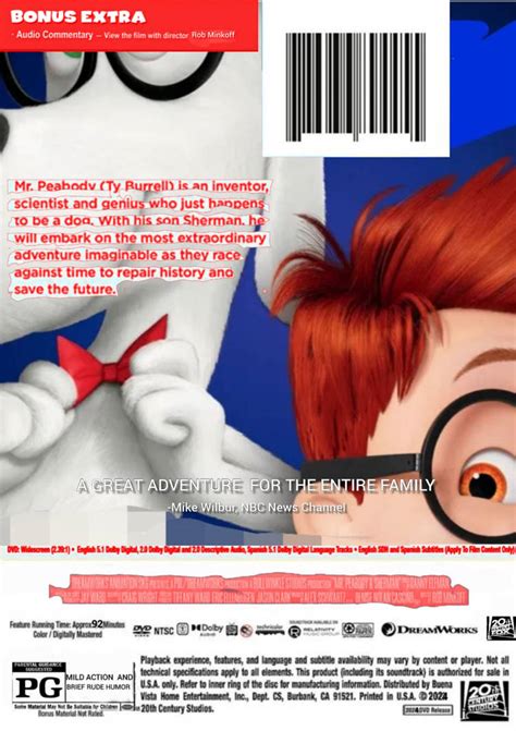 Mr Peabody And Sherman Dvd Back Cover Wdshe By Yesenia937 On Deviantart