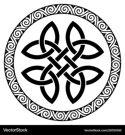 Ancient Round Celtic Design Knot Mandala Vector Image