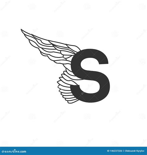 Elegant Dynamic Flying Letter S With Wing Linear Design Can Be Used