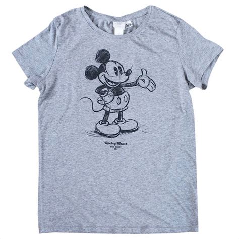 H M Tops Womens Hm X Disney Gray Mickey Mouse Short Sleeve Graphic