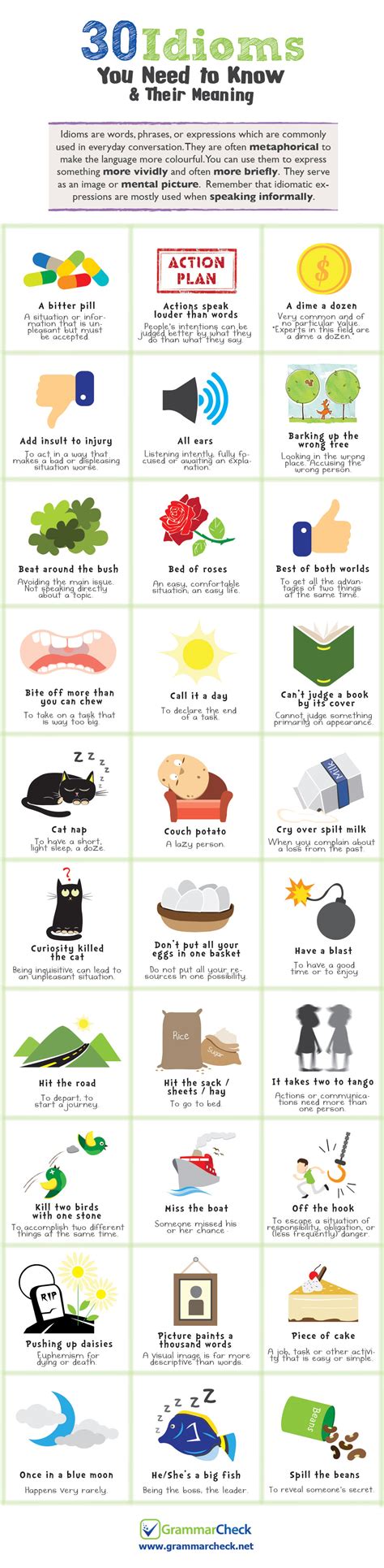 Idioms You Need To Know Their Meaning Infographic