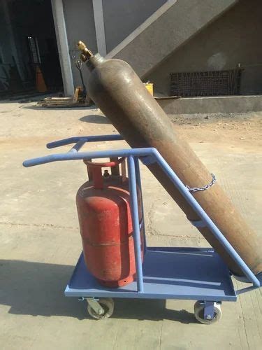 Spider Mild Steel Double Gas Cylinder Trolley Capacity One Oxygen And