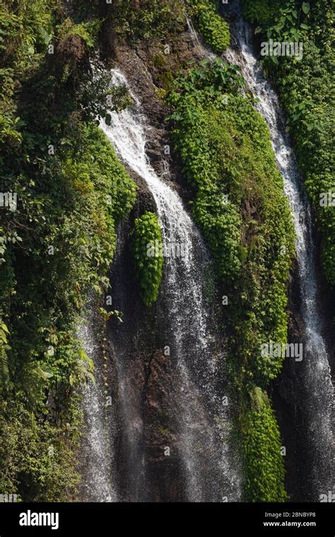 Close Up View Of The Fresh Noisy And Intense Water In Tumpak Sewu