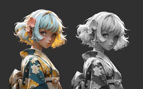 【zbrush教程】动漫女性角色雕刻，人体比例讲解，教你制作全身老婆模型