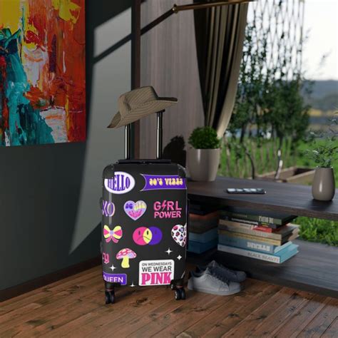 Luggage Cool Trendy Girly Retro Stickers With Faces Suitcases Hard