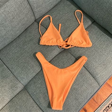 L Space Swim Lspace Brittany Terry Cloth Bikini Top Tangy Terry Cabana Bitsy Bikini Bottom