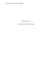 Sean T Executive Summary Docx Running Head EXECUTIVE SUMMARY